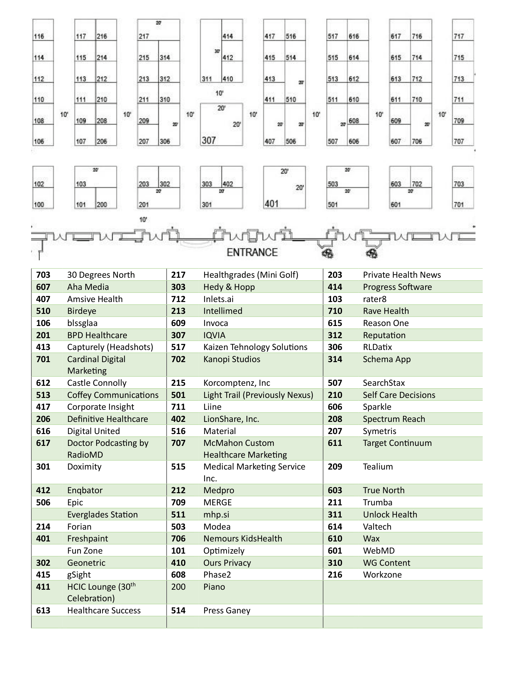 2026 Exhibit Hall Map